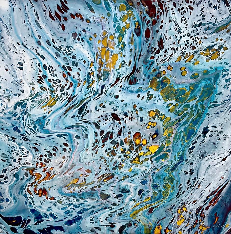 Pour Study — Azure Ember